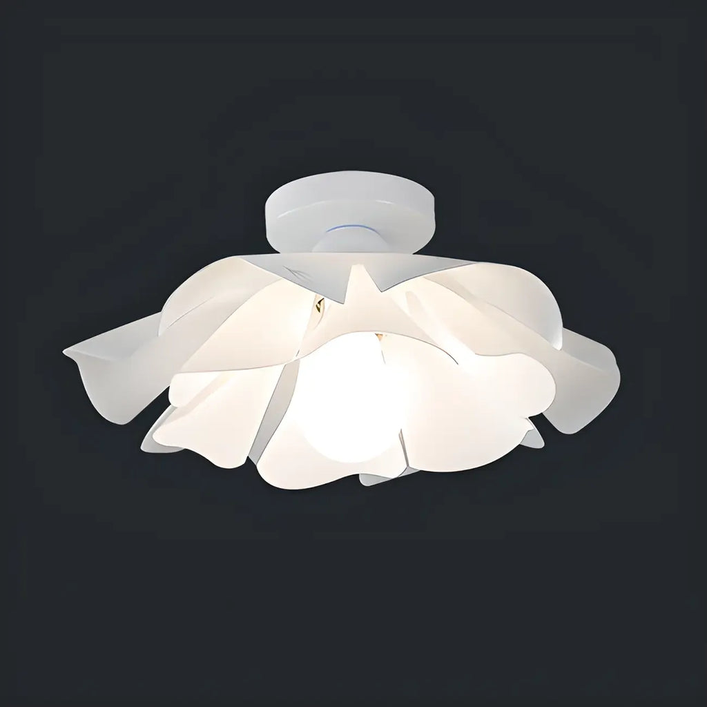 Elegant Floral LED Semi Flush Ceiling Light for Bedroom