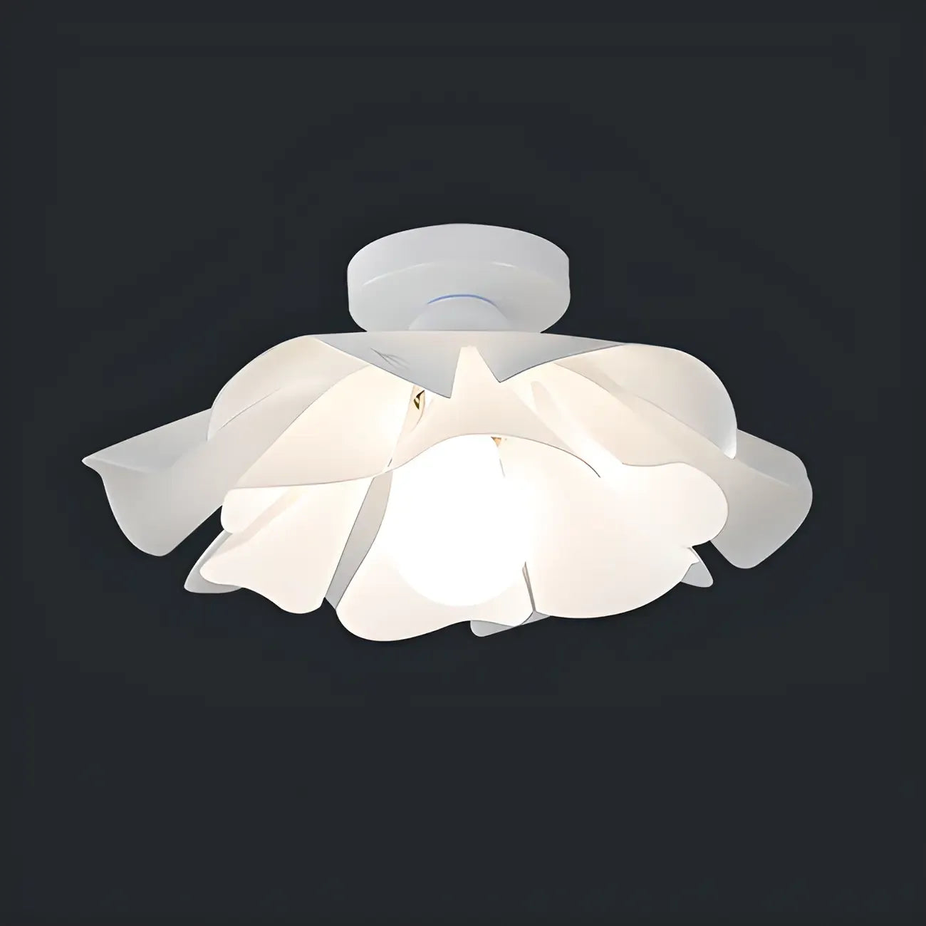 Elegant Floral LED Semi Flush Ceiling Light for Bedroom