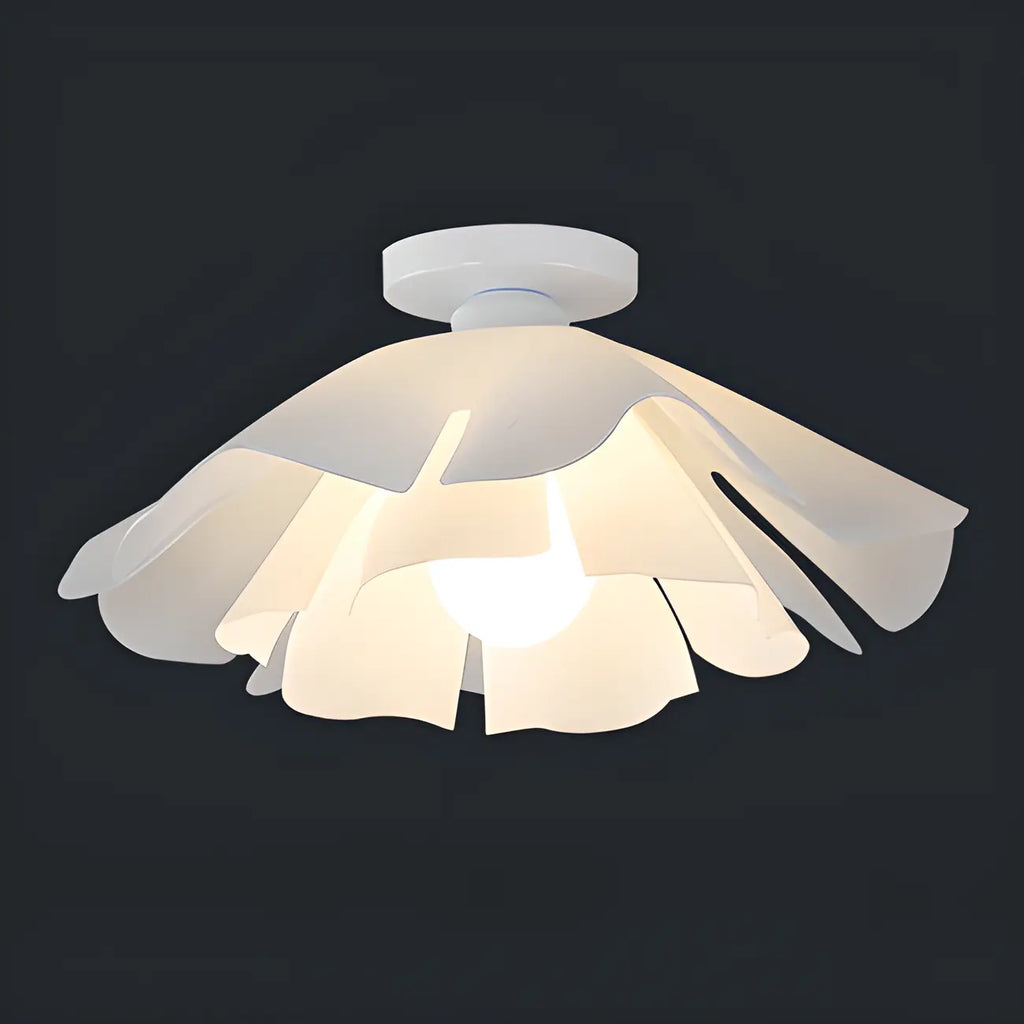 Elegant Floral LED Semi Flush Ceiling Light for Bedroom
