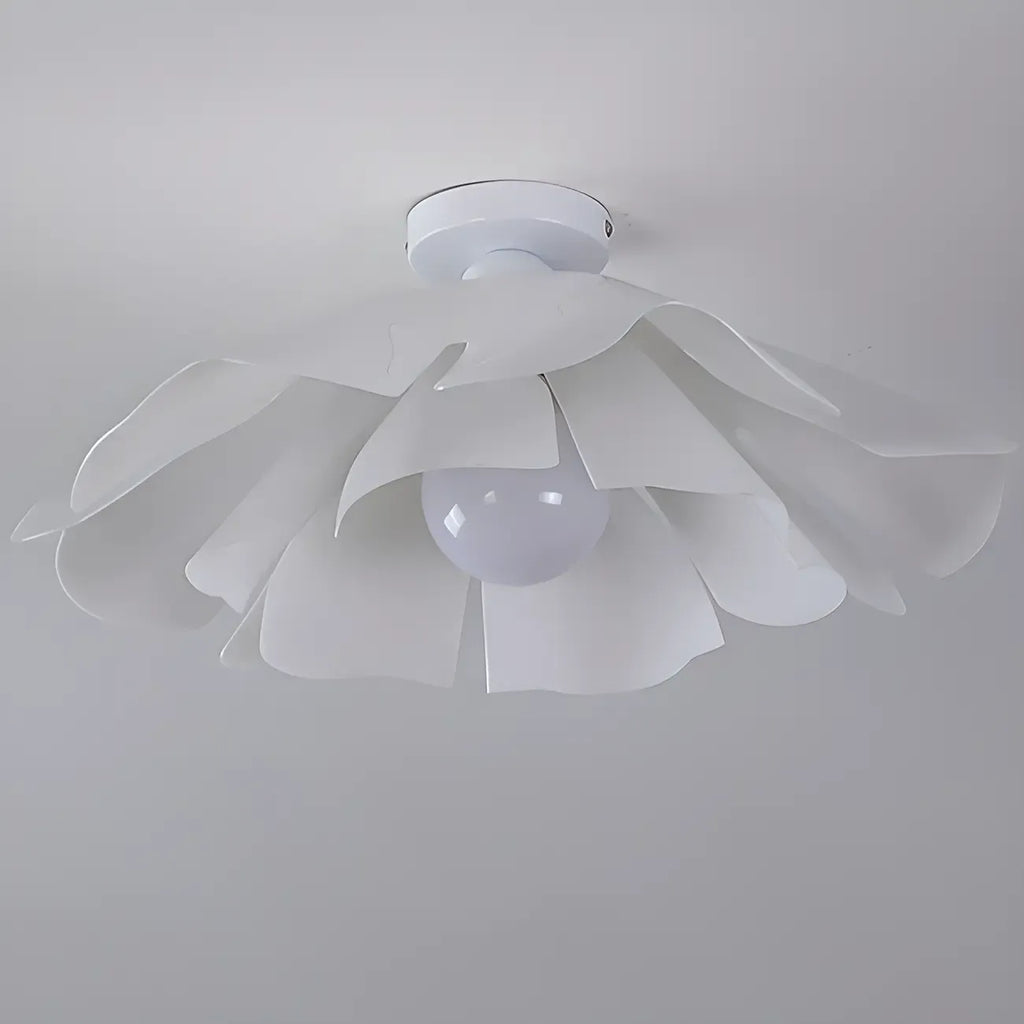 Elegant Floral LED Semi Flush Ceiling Light for Bedroom