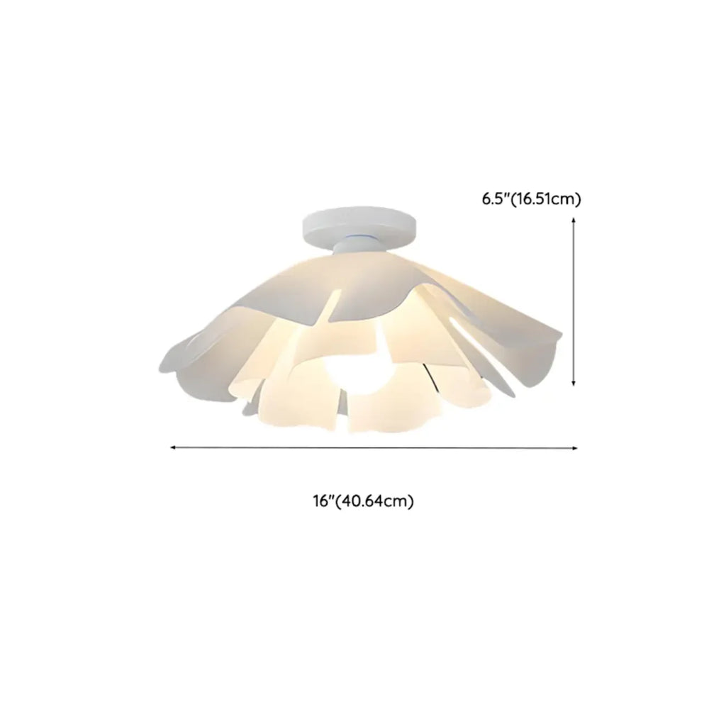 Elegant Floral LED Semi Flush Ceiling Light for Bedroom