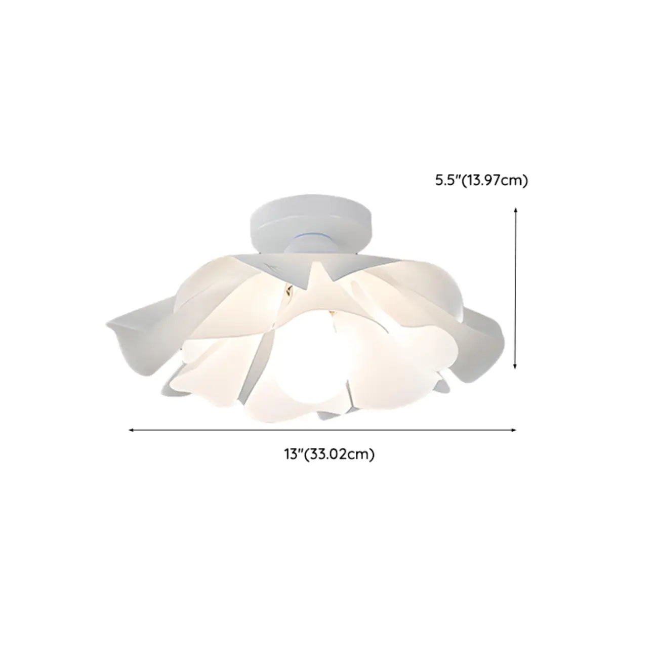 Elegant Floral LED Semi Flush Ceiling Light for Bedroom