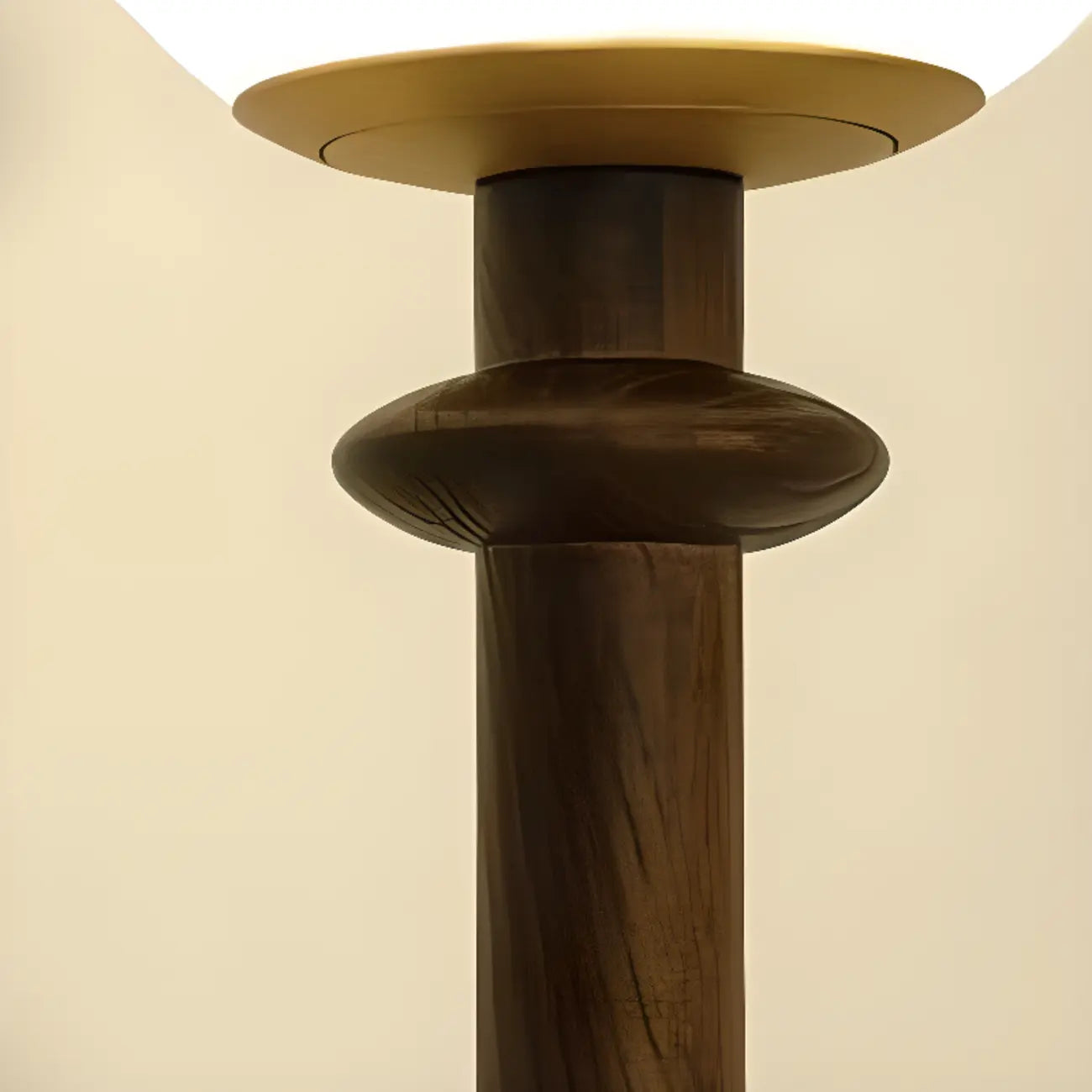 Vintage French Column Wood and Glass Globe Wall Sconce