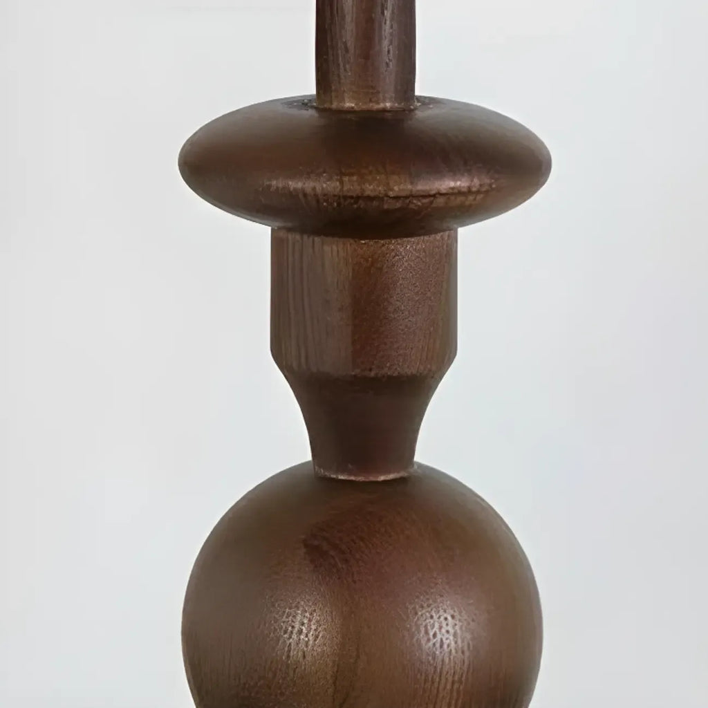 Vintage French Column Wood and Glass Globe Wall Sconce