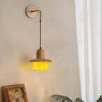 Mini Wooden Pumpkin Shape Wall Sconce for Bedroom Decor