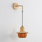 Mini Wooden Pumpkin Shape Wall Sconce for Bedroom Decor