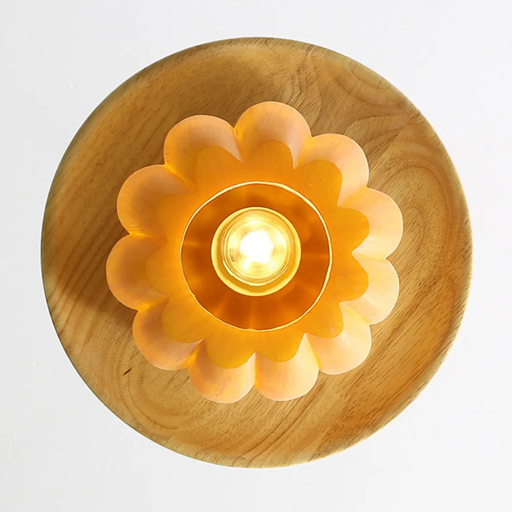 Mini Wooden Pumpkin Shape Wall Sconce for Bedroom Decor