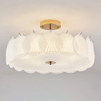 Modern Elegant Feather Glass Semi Flush Ceiling Light