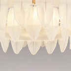 Modern Elegant Feather Glass Semi Flush Ceiling Light