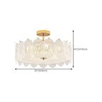 Modern Elegant Feather Glass Semi Flush Ceiling Light
