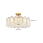 Modern Elegant Feather Glass Semi Flush Ceiling Light