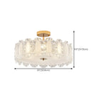 Modern Elegant Feather Glass Semi Flush Ceiling Light