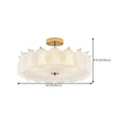 Modern Elegant Feather Glass Semi Flush Ceiling Light