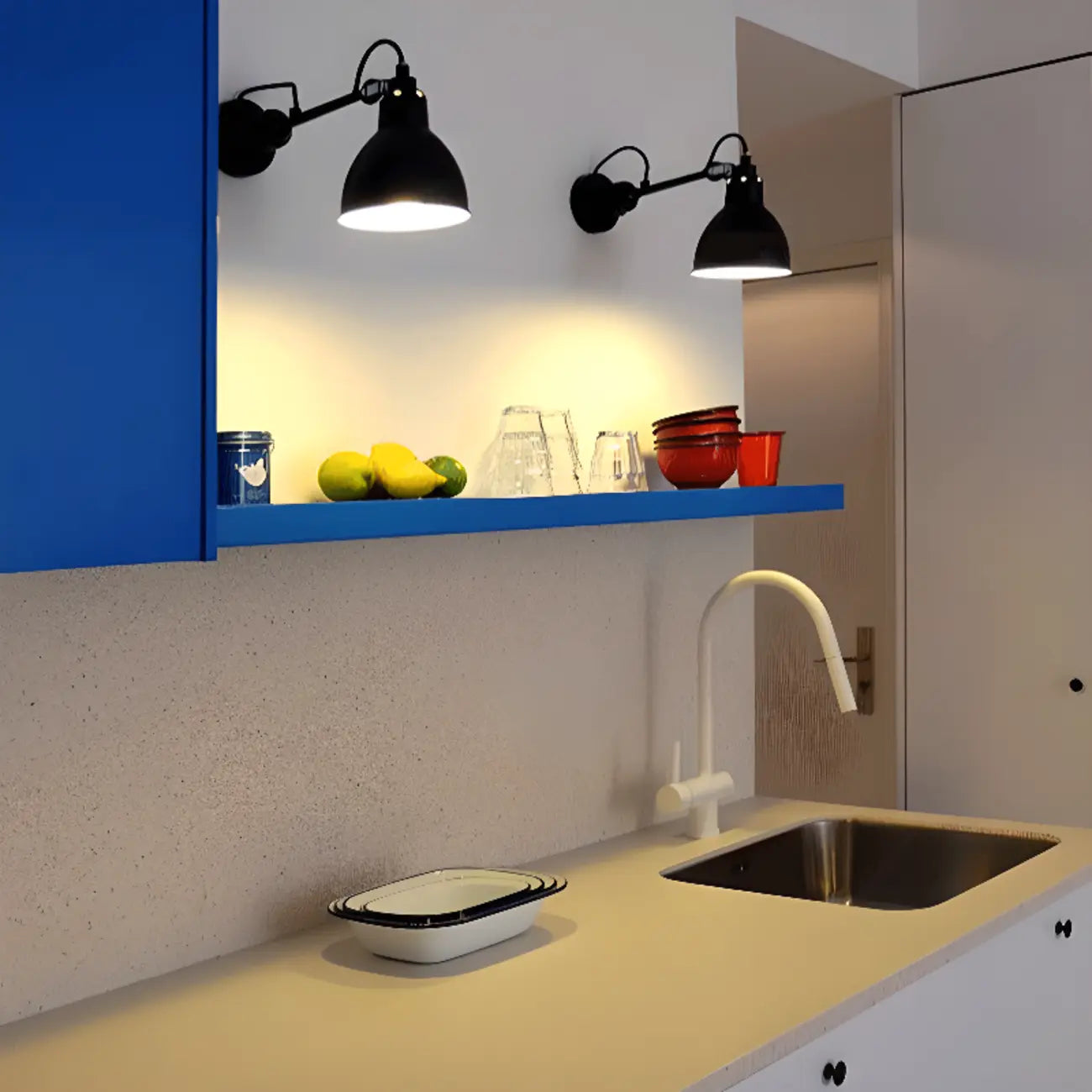 Industrial Black Wall Sconce with Dome for Bedroom Lighting