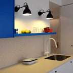 Industrial Black Wall Sconce with Dome for Bedroom Lighting