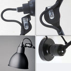 Industrial Black Wall Sconce with Dome for Bedroom Lighting