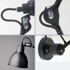 Industrial Black Wall Sconce with Dome for Bedroom Lighting