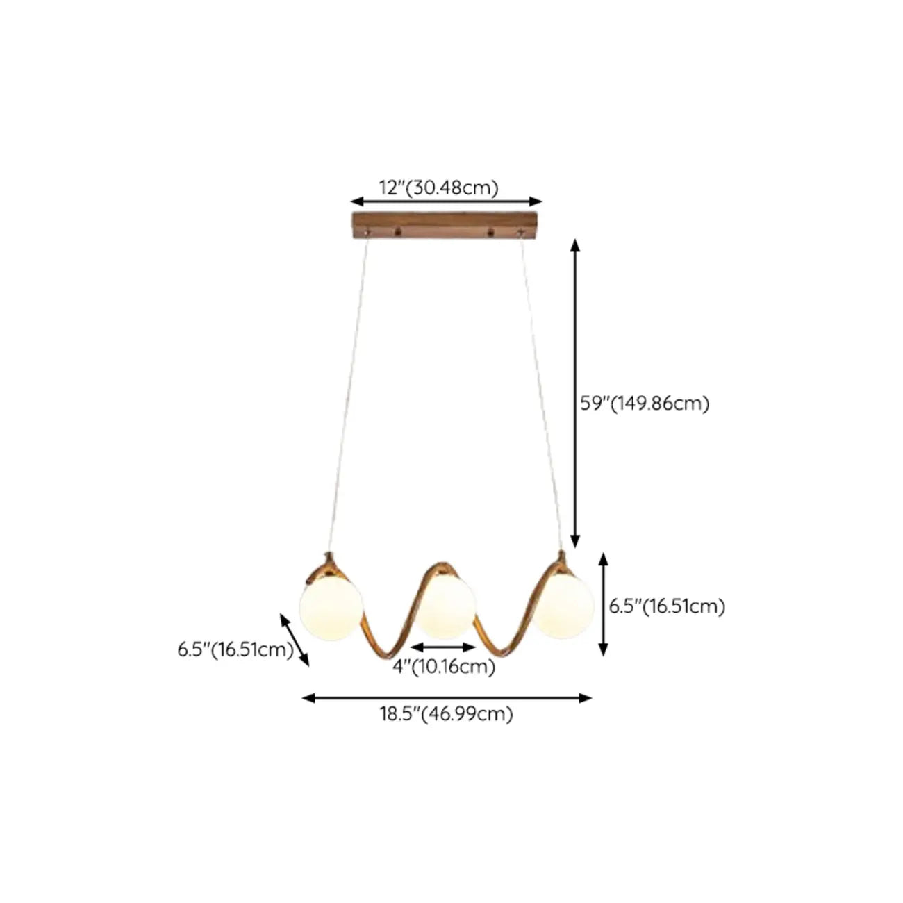 Modern Adjustable Wave Kitchen Island Pendant Light