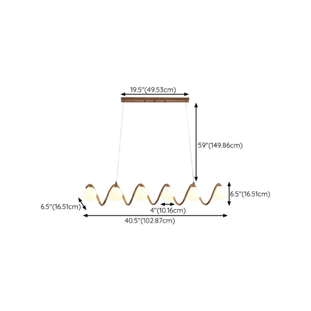 Modern Adjustable Wave Kitchen Island Pendant Light