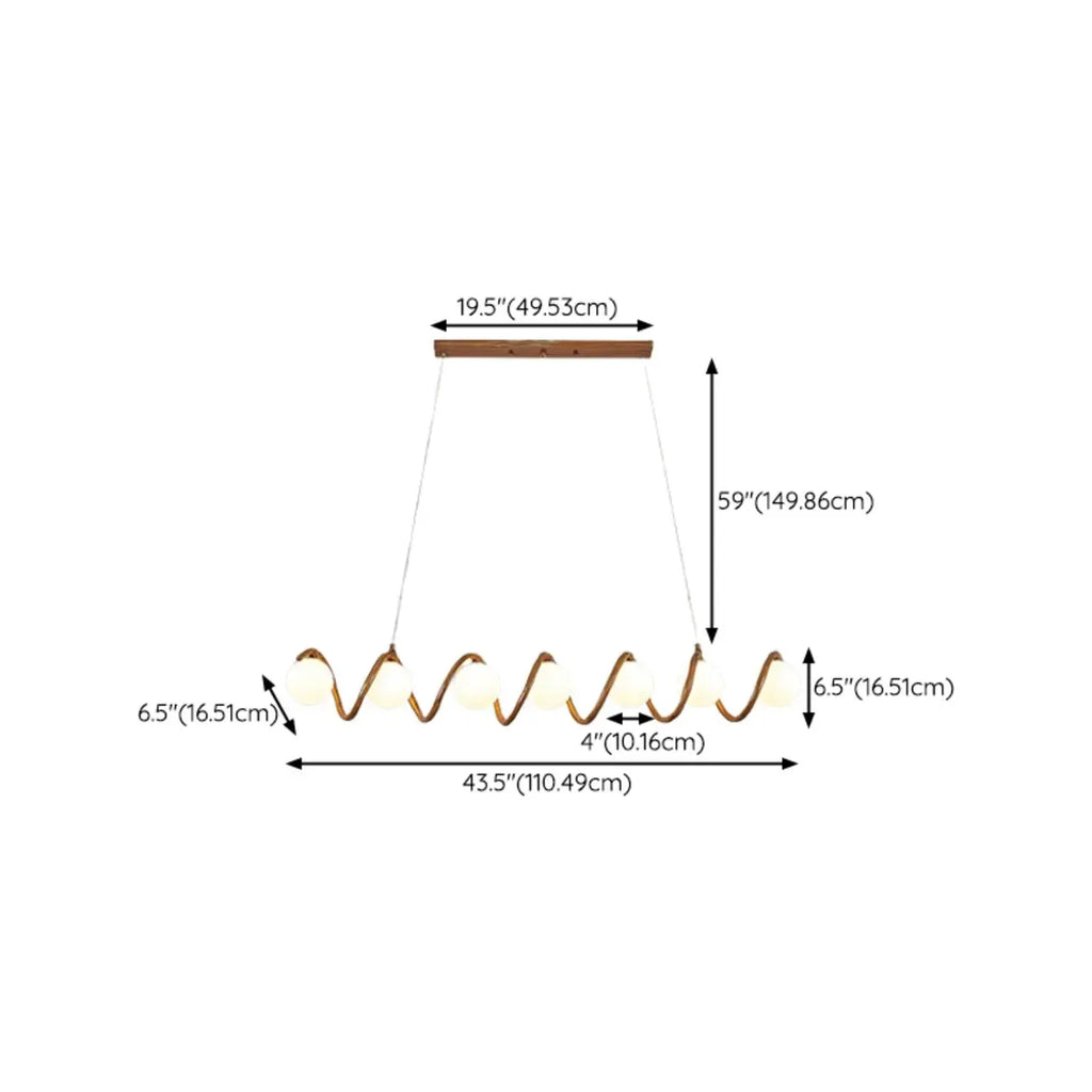 Modern Adjustable Wave Kitchen Island Pendant Light