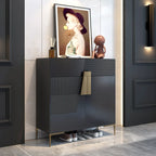 Elegant Fluted Entryway Shoe Cabinet with Drawer