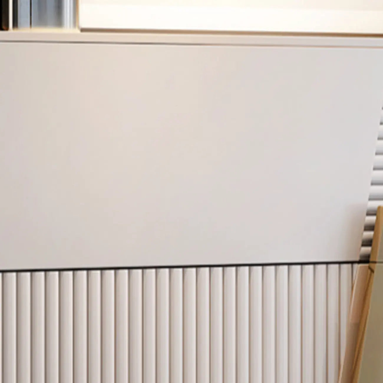 Elegant Fluted Entryway Shoe Cabinet with Drawer