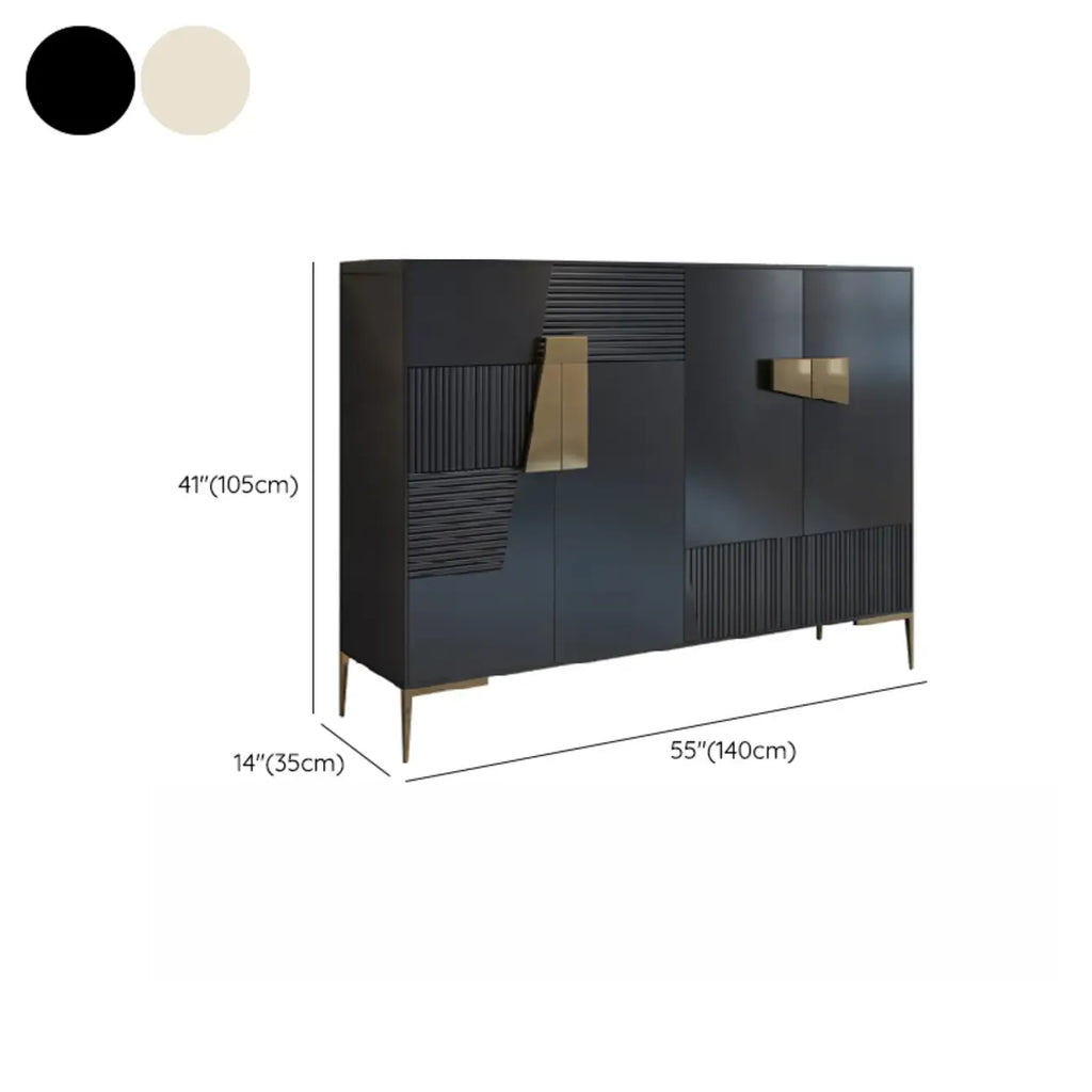 Elegant Fluted Entryway Shoe Cabinet with Drawer