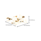 8.5 Height Square Glass Natural Wood Semi Flush Ceiling Light