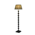 62 H Traditional Wooden Floor Lamp with Fabric Shade