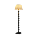 62 H Traditional Wooden Floor Lamp with Fabric Shade