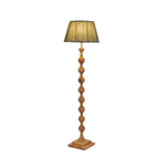 62 H Traditional Wooden Floor Lamp with Fabric Shade