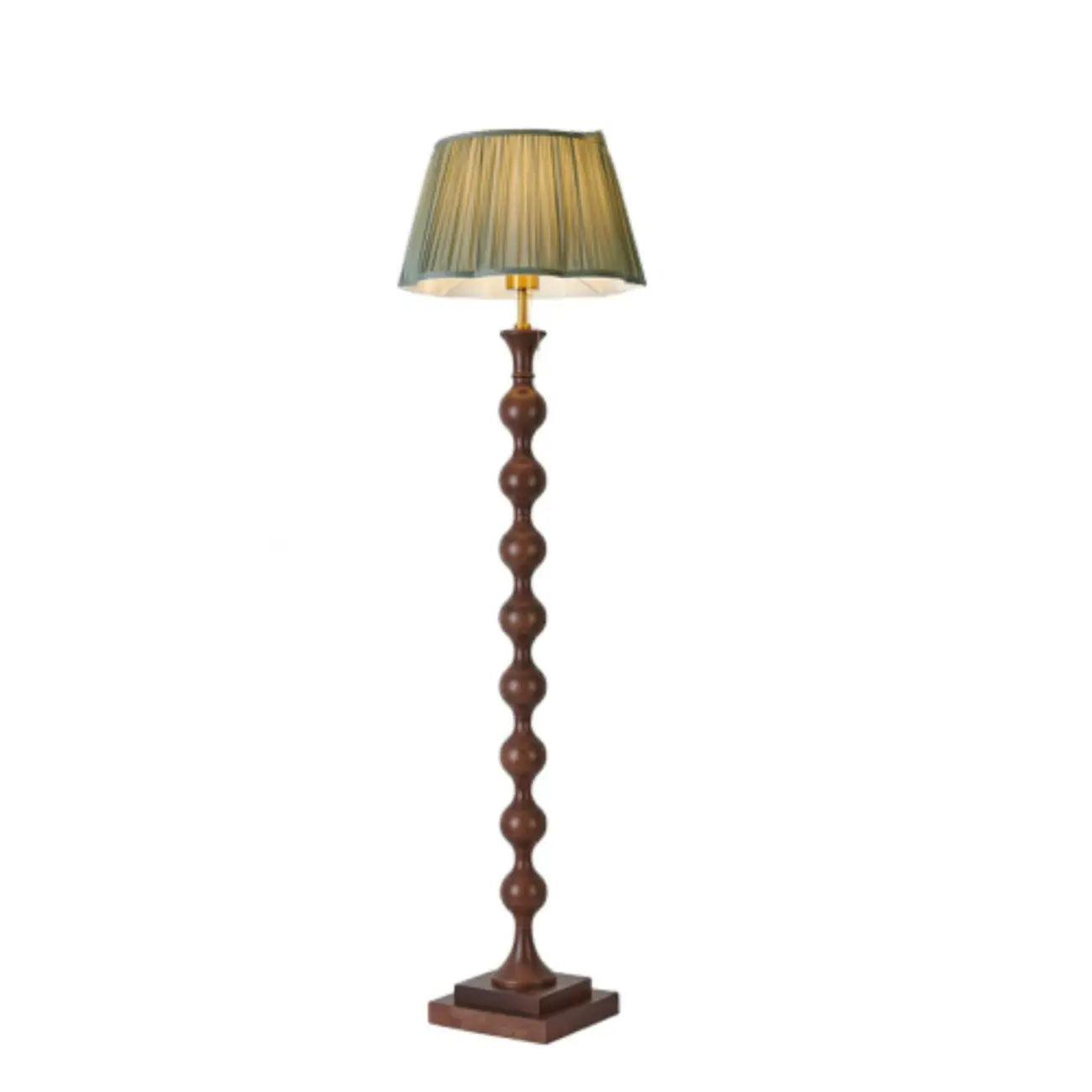 62 H Traditional Wooden Floor Lamp with Fabric Shade