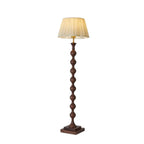 62 H Traditional Wooden Floor Lamp with Fabric Shade