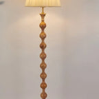 62 H Traditional Wooden Floor Lamp with Fabric Shade