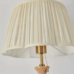 62 H Traditional Wooden Floor Lamp with Fabric Shade