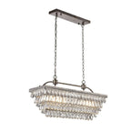 Contemporary Crystal Matte Black Island Pendant Light