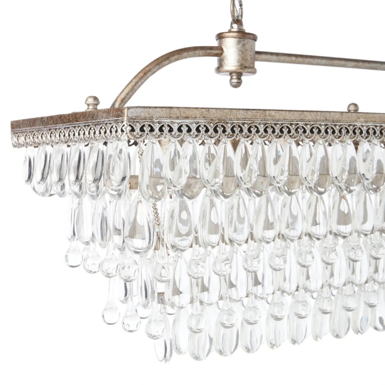 Contemporary Crystal Matte Black Island Pendant Light