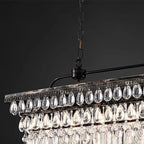 Contemporary Crystal Matte Black Island Pendant Light
