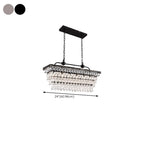 Contemporary Crystal Matte Black Island Pendant Light