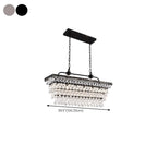 Contemporary Crystal Matte Black Island Pendant Light