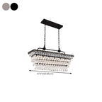 Contemporary Crystal Matte Black Island Pendant Light