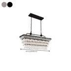 Contemporary Crystal Matte Black Island Pendant Light
