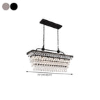 Contemporary Crystal Matte Black Island Pendant Light