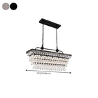 Contemporary Crystal Matte Black Island Pendant Light