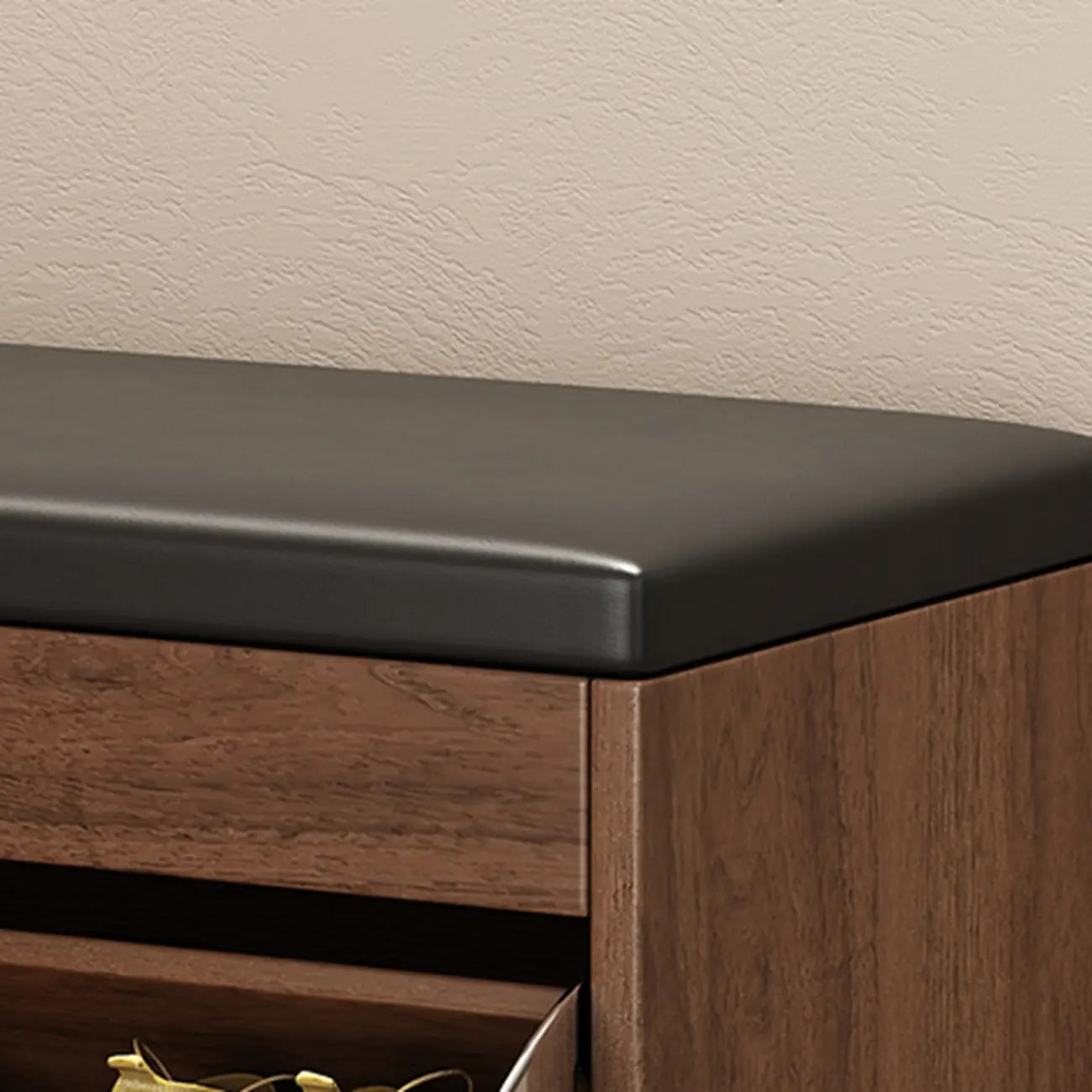 Entryway Drop Front Shoe Storage Bench with Flip-Top