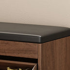 Entryway Drop Front Shoe Storage Bench with Flip-Top