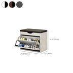 Entryway Drop Front Shoe Storage Bench with Flip-Top