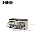 Entryway Drop Front Shoe Storage Bench with Flip-Top