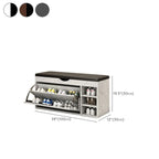 Entryway Drop Front Shoe Storage Bench with Flip-Top