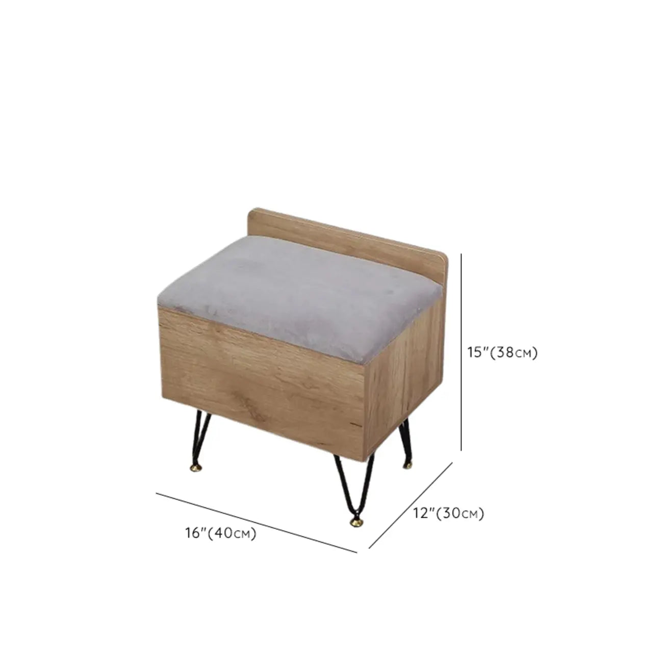 Nordic Wood Lift-Top Cushioned Shoe Storage Bench